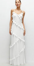 Load image into Gallery viewer, Dessy 3157 White Long Chiffon Maxi Dress
