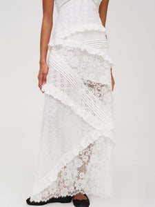 For Love and Lemons Rosalyn White Maxi Dress