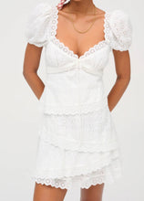 Load image into Gallery viewer, For Love and Lemons Rosalyn Mini Dress in White
