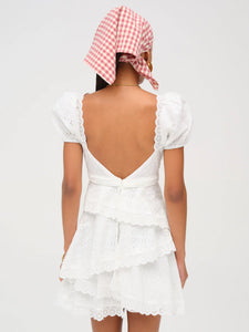 For Love and Lemons Rosalyn Mini Dress in White