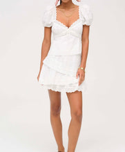 Load image into Gallery viewer, For Love and Lemons Rosalyn Mini Dress in White
