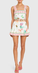 Amanda Uprichard Lena Skort Romper in the Postcard Print