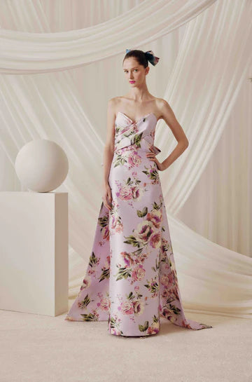 Audrey and Brooks 6831 Strapless Long Gown with Streamers