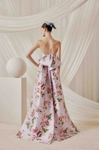 Audrey and Brooks 6831 Strapless Long Gown with Streamers