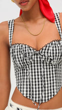 Load image into Gallery viewer, For Love and Lemons Sammie Bustier in Black and White Gingham
