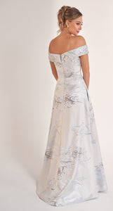 Jasmine K278069 Off the Shoulder Jacquard A-Line Dress
