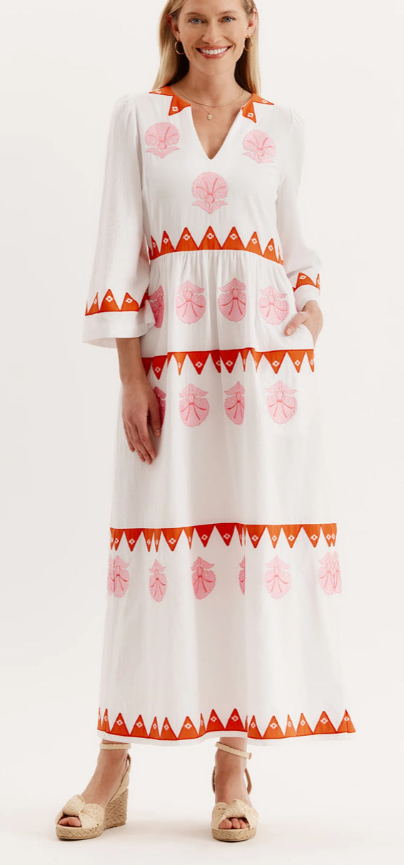 Tyler Boe Lana Embroidered Appliqué Maxi Dress