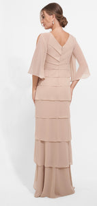 Jasmine Jade K278013 Chiffon A-Line Gown with Sleeves