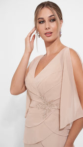 Jasmine Jade K278013 Chiffon A-Line Gown with Sleeves