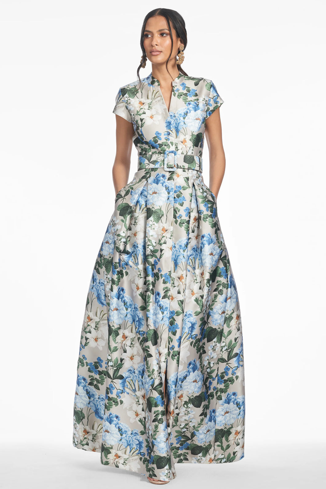 Sachin & Babi Marta Gown in Dune and Dusk Petal Prink