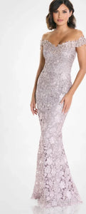 Montage M507 Off the Shoulder Lace Long Gown