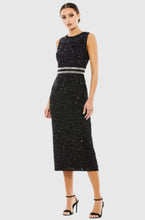 Load image into Gallery viewer, Macduggal 10509D Beaded Sleeveless Tea Length Gown

