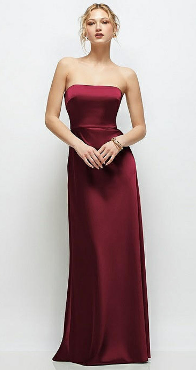 Dessy TH143 Strapless Satin Maxi Dress