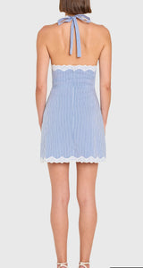 Amanda Uprichard Lilya Dress in Blue and White Stripe