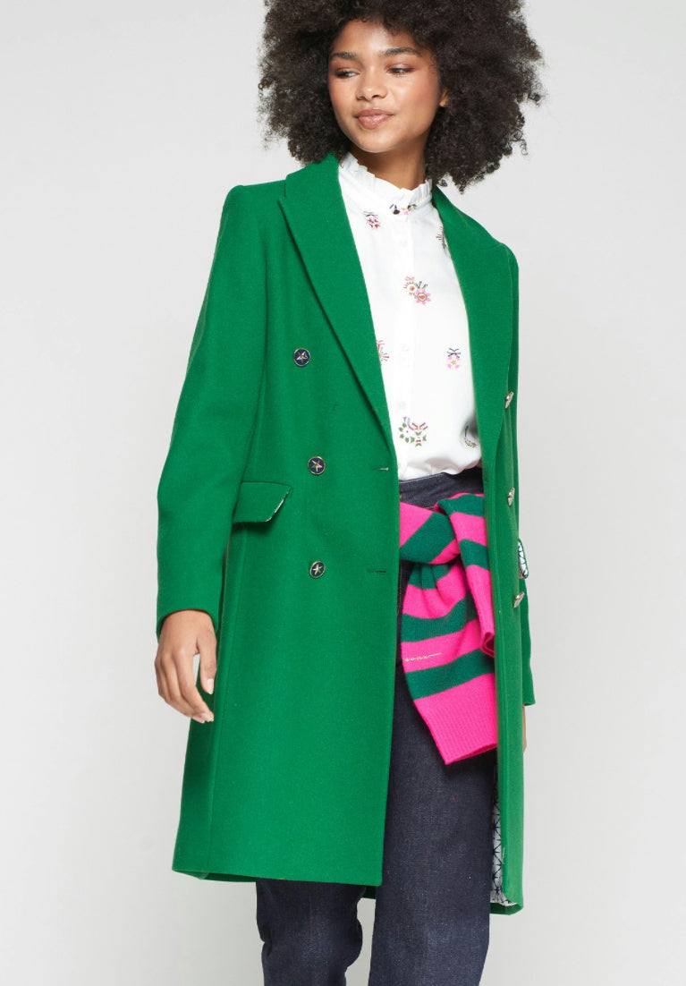 Vilagallo Car Coat in the Perfect Green