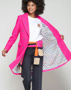 Vilagallo Hot Pink Top Coat with Gorgeous Detail