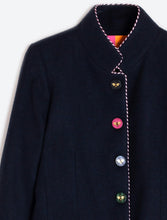 Load image into Gallery viewer, Vilagallo Navy Jacket with Detailed Buttons and Trim
