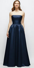 Load image into Gallery viewer, Dessy 3177 Strapless Satin Floor Length Gown
