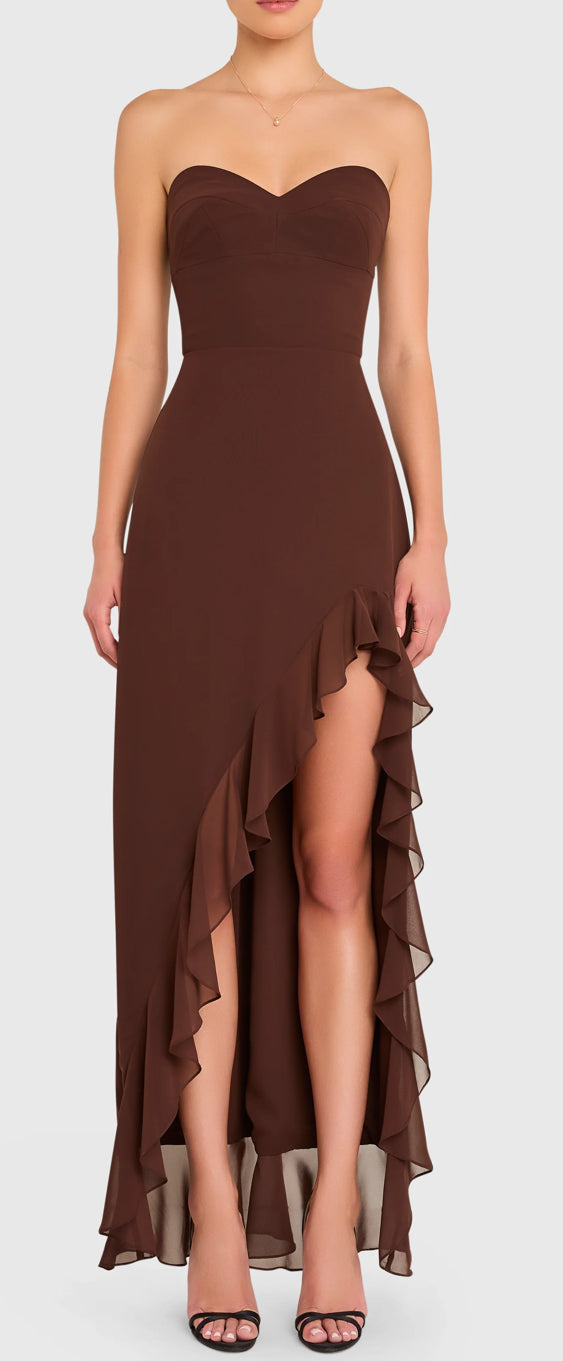 Amanda Uprichard Eden Gown in Cocoa