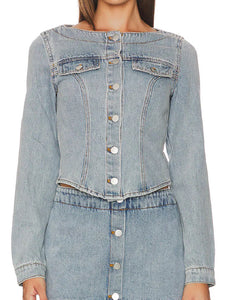 Amanda Uprichard Scorpio Denim Top