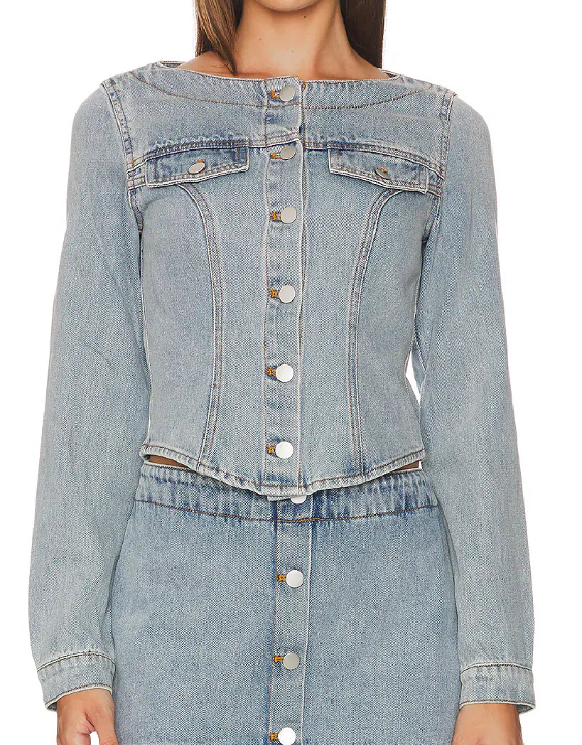 Amanda Uprichard Scorpio Denim Top