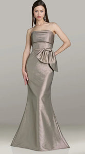 Feriani 12562 Gold Strapless Gown with Side Bow