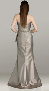 Feriani 12562 Gold Strapless Gown with Side Bow
