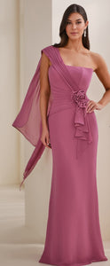 Mon Cheri CB908 Strapless Chiffon Gown with Flattering Detail