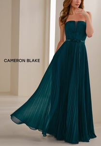 Cameron Blake CB903 Strapless Pleated Chiffon Long Gown
