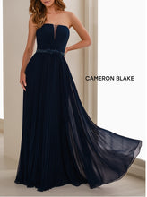 Load image into Gallery viewer, Cameron Blake CB903 Strapless Pleated Chiffon Long Gown
