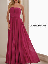 Load image into Gallery viewer, Cameron Blake CB903 Strapless Pleated Chiffon Long Gown
