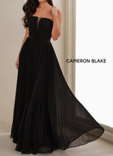 Load image into Gallery viewer, Cameron Blake CB903 Strapless Pleated Chiffon Long Gown
