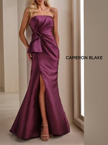 Cameron Blake CB909 Strapless Long Gown with Side Slit