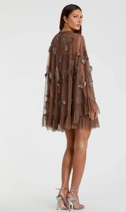 Macduggal  9257 Dazzling Trapeze Mini Dress