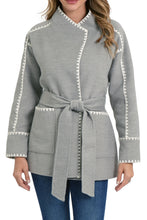 Load image into Gallery viewer, Love Token Lexa Wrap Coat in Grey
