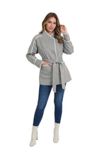 Load image into Gallery viewer, Love Token Lexa Wrap Coat in Grey
