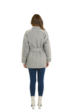 Load image into Gallery viewer, Love Token Lexa Wrap Coat in Grey

