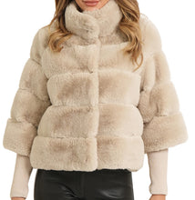 Load image into Gallery viewer, Love Token Samantha Faux Fur Jacket in Beige
