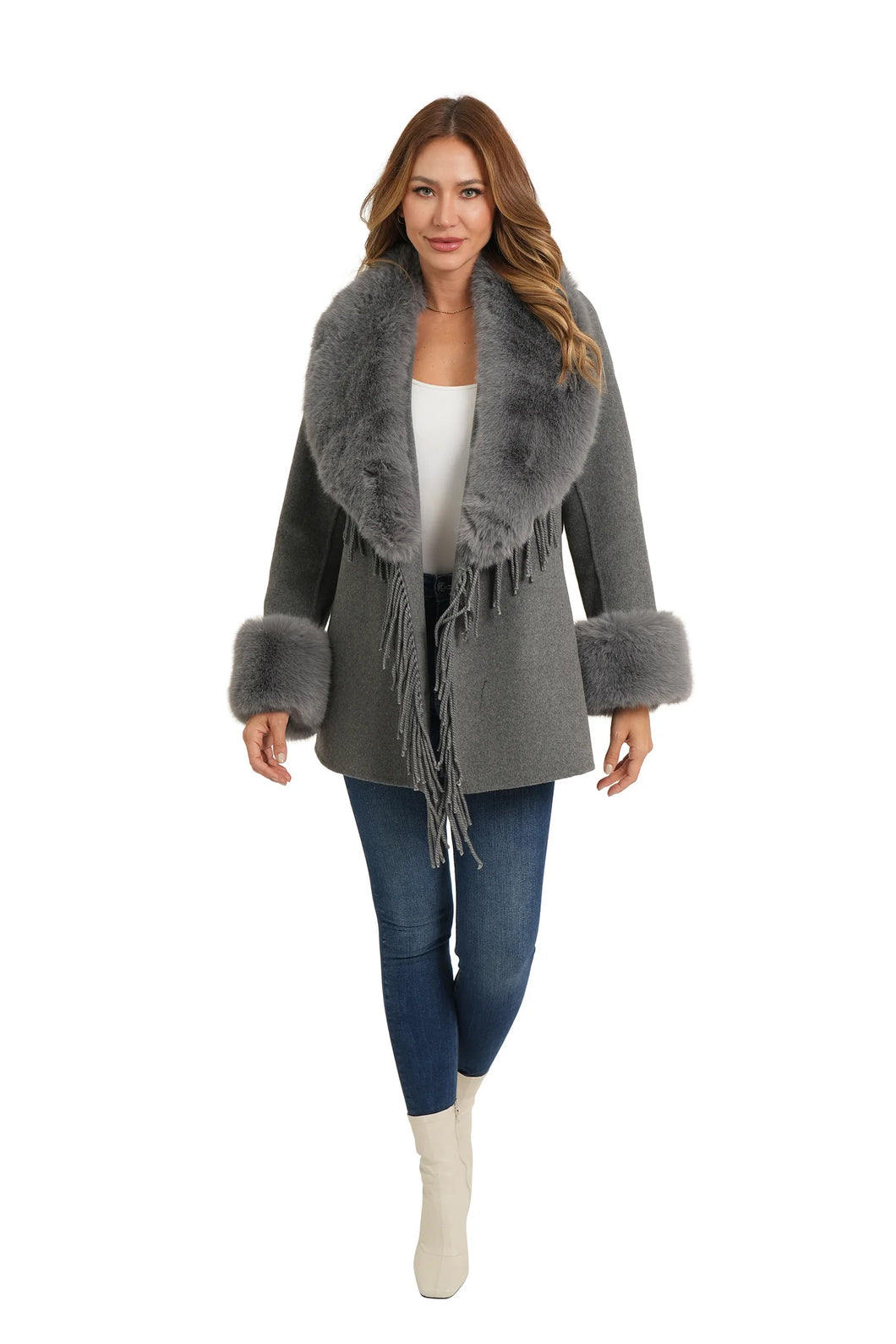 Love Token Charlotte Coat in Grey