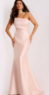 Jovani 44532 Stunning Satin Twill Gown in Blush