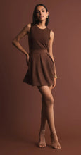 Load image into Gallery viewer, Macduggal 81071 Chocolate Sleeveless Mesh and Vegan Suede Mini Dress
