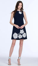Load image into Gallery viewer, Emily Shalant Crepe Dress with Appliqué Flowers
