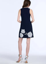 Load image into Gallery viewer, Emily Shalant Crepe Dress with Appliqué Flowers
