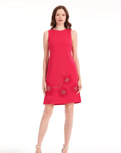 Load image into Gallery viewer, Emily Shalant Crepe Dress with Appliqué Flowers

