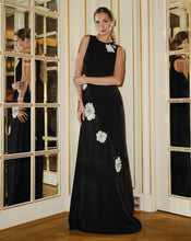 Load image into Gallery viewer, Emily Shalant Sleeveless Long Gown with Beaded Appliqués
