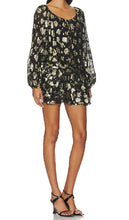Load image into Gallery viewer, Amanda Uprichard Dallas Romper in Black and Gold
