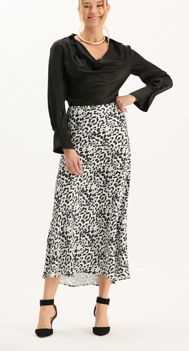 Tyler Boe Edie Charmeuse Skirt in the Erwin Print