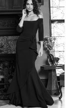 Load image into Gallery viewer, Jovani 23190 Off the Shoulder Fitted 3/4 Sleeve Evening Gown
