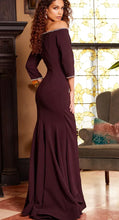 Load image into Gallery viewer, Jovani 23190 Off the Shoulder Fitted 3/4 Sleeve Evening Gown
