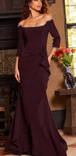 Load image into Gallery viewer, Jovani 23190 Off the Shoulder Fitted 3/4 Sleeve Evening Gown

